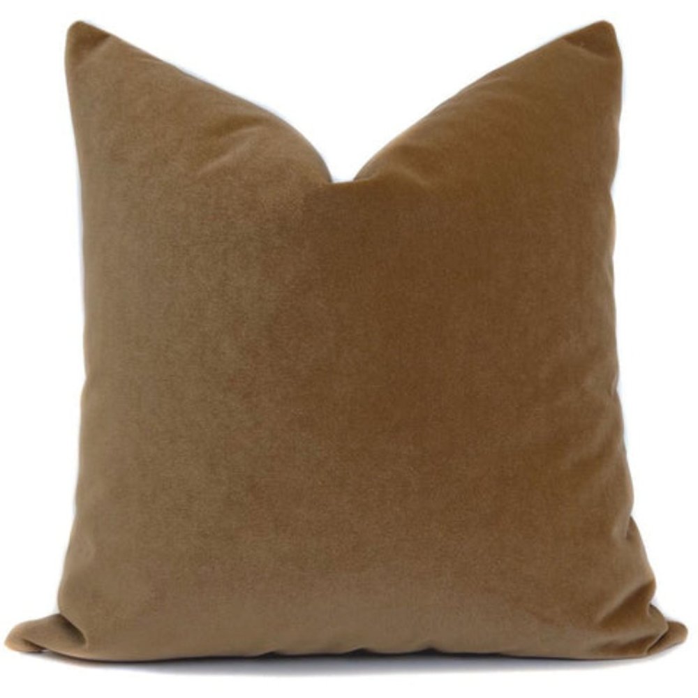 One Affirmation Carmel Velvet Pillow Cover 20x20